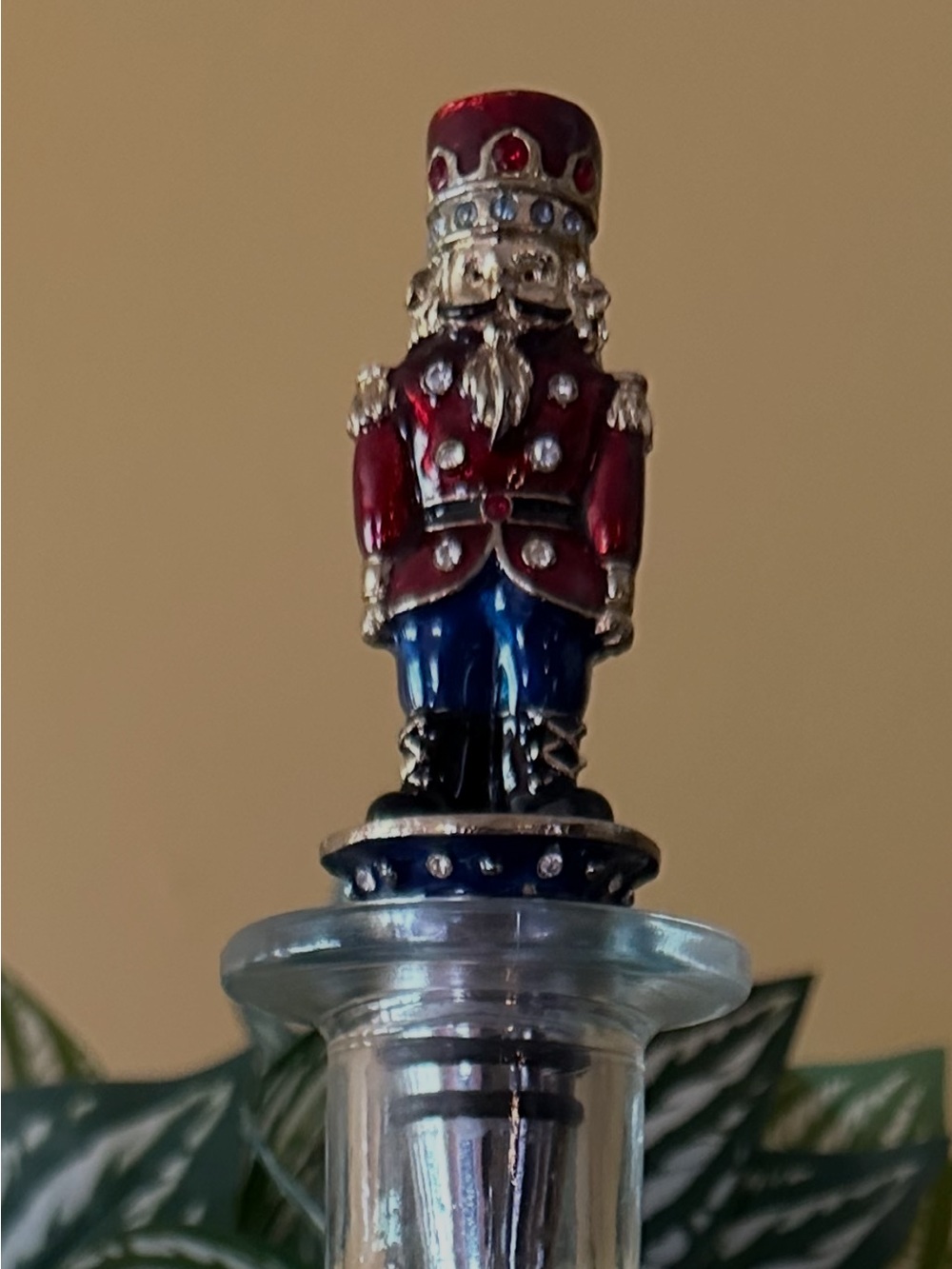 Red Nutcracker Wine Stopper